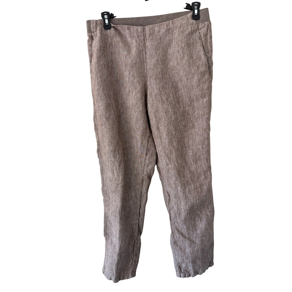 J. Jill Love Linen Brown Melange Tapered Leg Elastic Waist Pants Women XS Petite